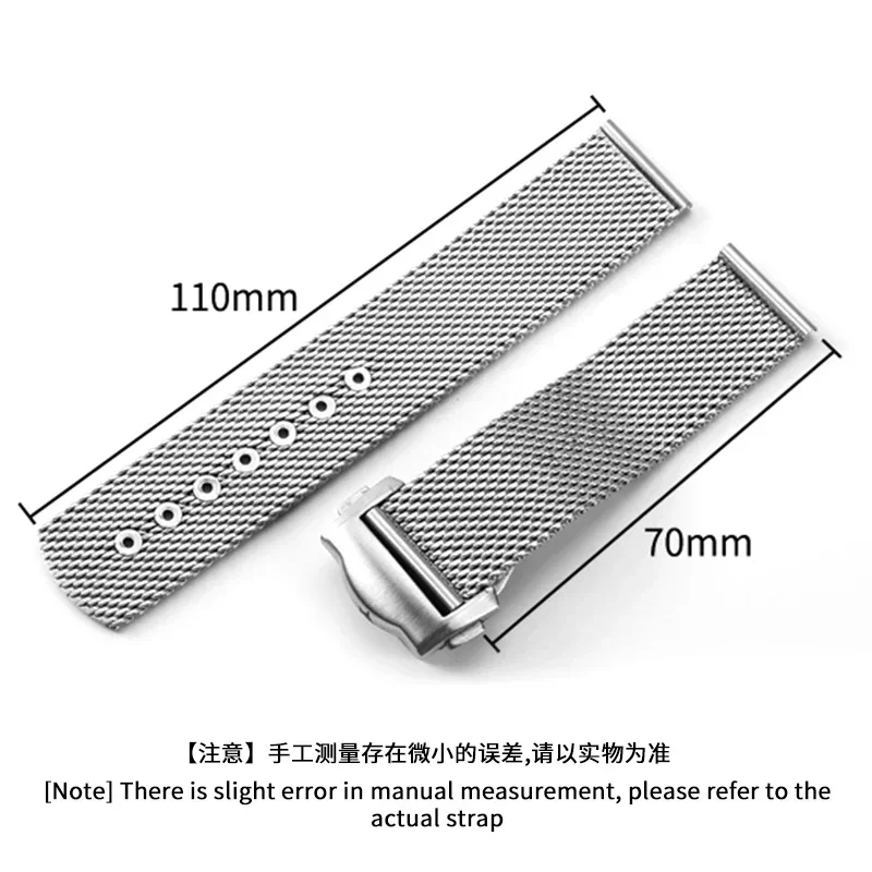 For Omega Seahorse 300 Flawless To Death 007 IWC 20mm Watchband Shark Milan Mesh Strap Stainless Steel Anti-Allergy Watch Strap