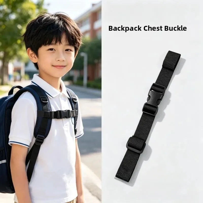 Non-Slip Backpack Shoulder Straps Chest Belt Fixed Buckle Outdoor Double Shoulder Bag Children Students Front Buckle Plug Acc...