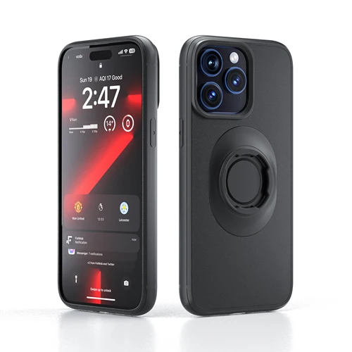 Imagen 2 del producto Funda con diseño de bloqueo para iPhone 17/16/15/14/13/12/11/X/8/7 Pro/Plus/Max/Mini/SE para soporte de montaje para bicicleta/motocicleta/coche estilo cuádruple