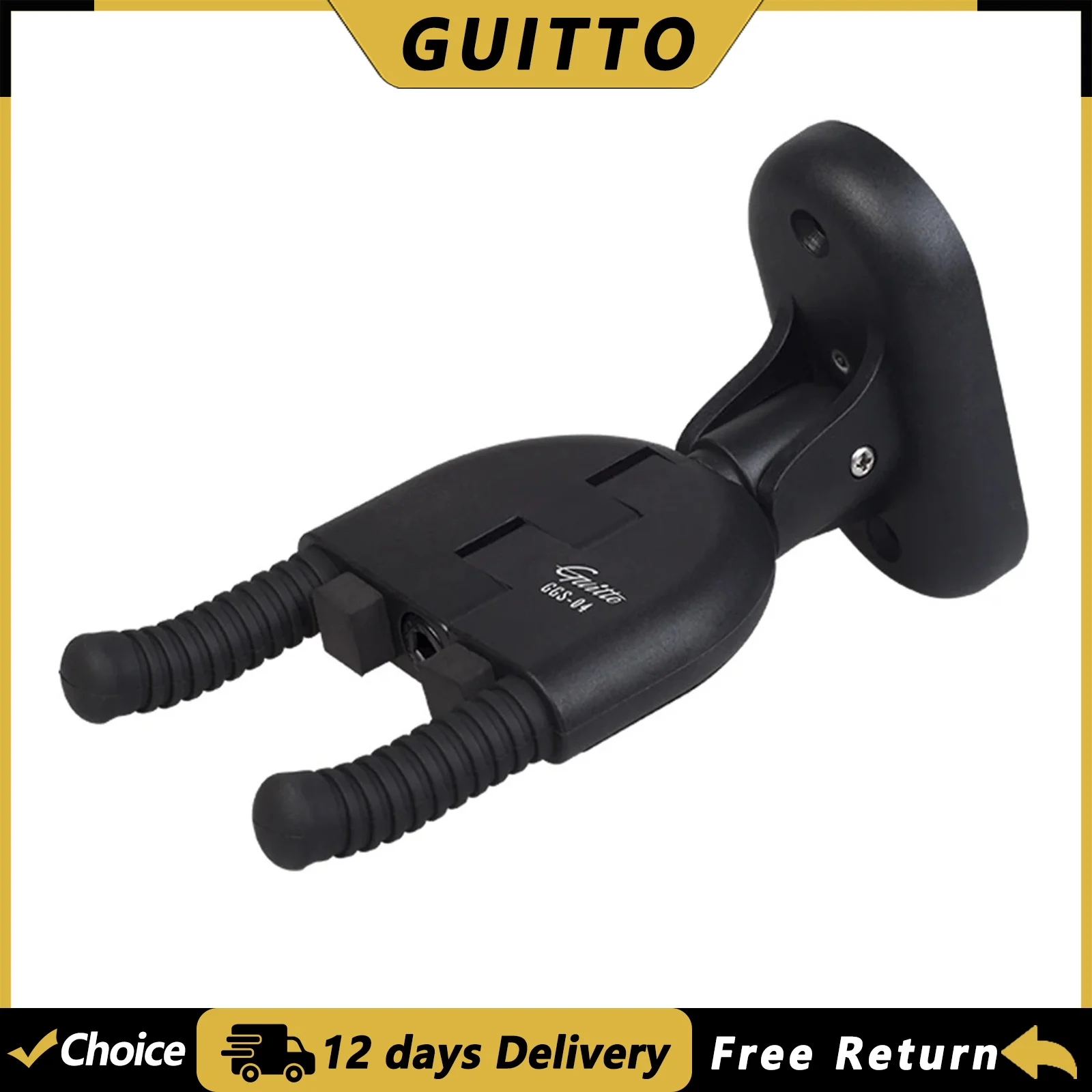Suporte de Parede GUITTO GGS-04 para Guitarra, Baixo, Bandolim, Banjo, Ukulele - Gancho de Parede para Instrumentos e Acessórios