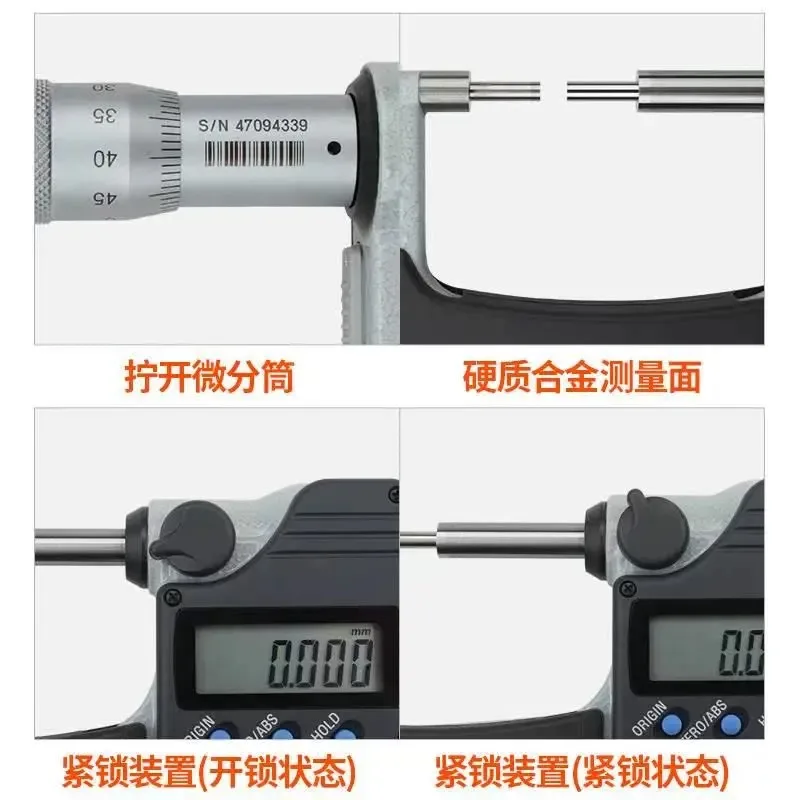 Japan Sanfeng Mitutoyo Spline Digital Outside Micrometer 331-251 0-25mm Spiral Micrometer