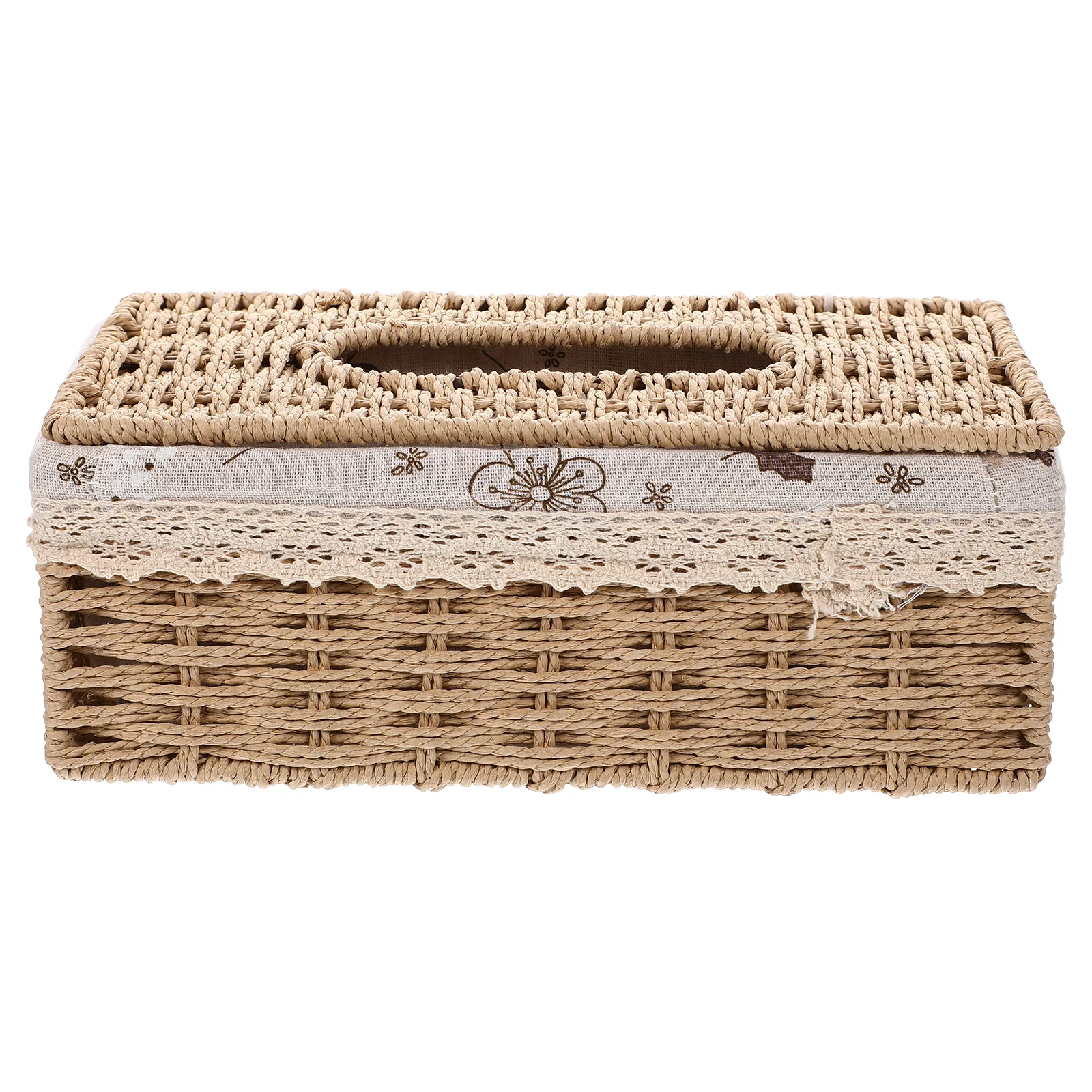 

Sturdy Handwoven Tissue Box Desktop Storage Container For Home Office Bedroom Decorative Napkin Holder Woven Box Multi-Purpose