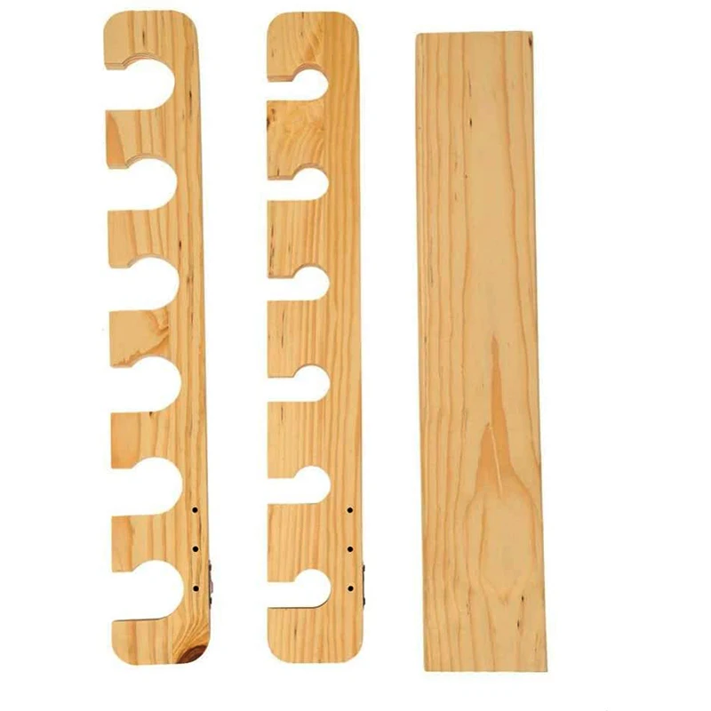 6 صنارة صيد السمك تثبيت سهلة التركيب، رفوف حائط خشبية لقضيب الصيد