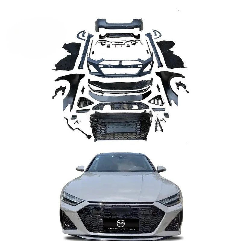 

2023 Rs7 Car Bodykit For Audi A7 S7 Upgrade Front & Rear Bumper A7 Car Bumper Fenders Side Skirt 1:1 Rs7 Body Kit