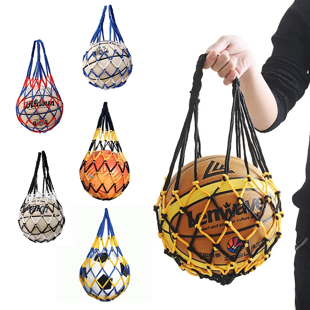 

1PC Basketball Net Bag Nylon Bold Storage Bag Single Ball Carry Portable Equipment Outdoor Sports Football Soccer Volleyball Bag