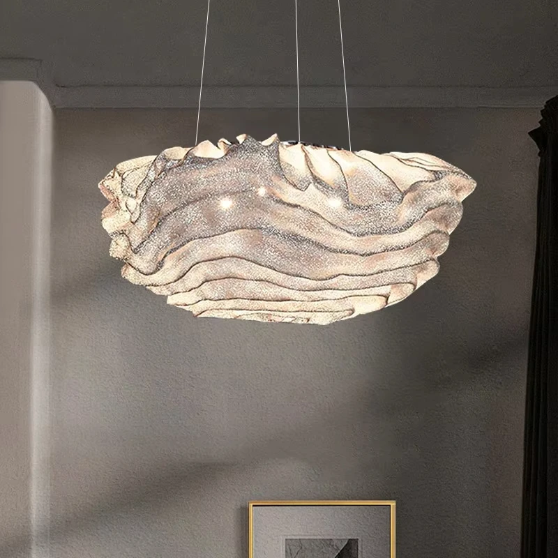 

Modern Minimalist Creative Bedroom Chandelier Nordic Light Luxury Showroom Firefly Star Decoration Stainless Steel Fixtures