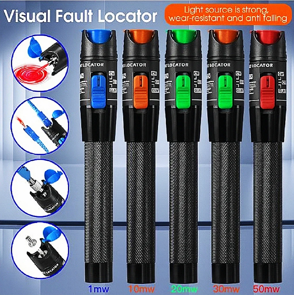 COMPTYCO FTTH Fiber Optic Cable Tester Pen 1/10/20/30/50mw Visual Fault Locator SC/FC/ST 2.5mm Interface VFL 5-50Km Range