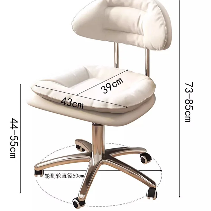 Luxury Armchair Backrest Chairs Pedicure Wheels Nail Shop Swivel Shop Barber Chair Hairdresser Stoel Hair Salon Furniture AA