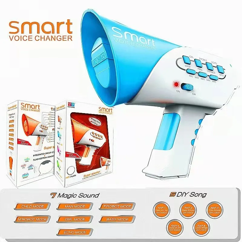 Children Voice Changer Loudspeaker Toy Electric Megaphone Roleplay Prank Props Kid Electronic Gift Xmas Party vocal funny toys