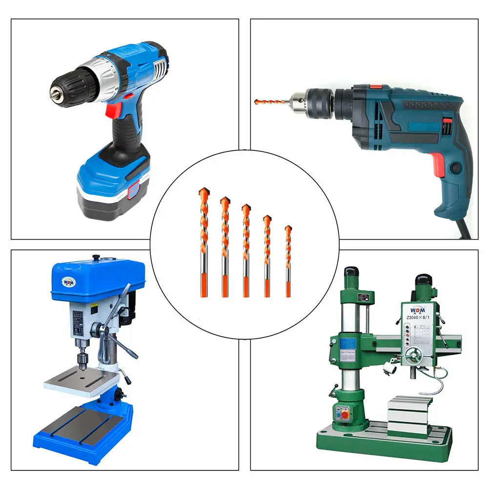 5 قطعة سبائك مثلث دوامة لقمة ثقب مجموعة عالية السرعة الصلب الدقة طحن سريع الحفر رقاقة إزالة للمنزل النجارة
