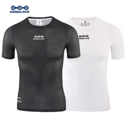 KEMALOCE-Maillot de Bain de Cyclisme à Manches Courtes, Maille Froide, Blanc, Respirant, VTT, Noir, 2023