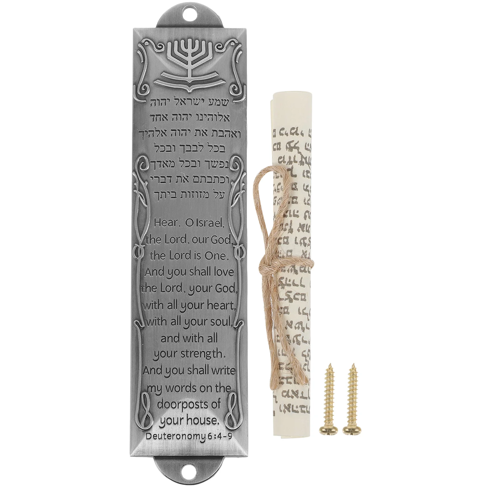 Religious Holy Scroll Retro Scripture Mezuzah Decor Crafts Jewish Symbols Metal