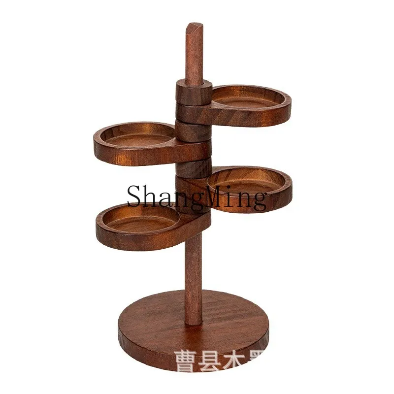 

DSA wooden multi-layer rotatable shelf entrance key storage rack creative solid wood desktop jewelry storage box
