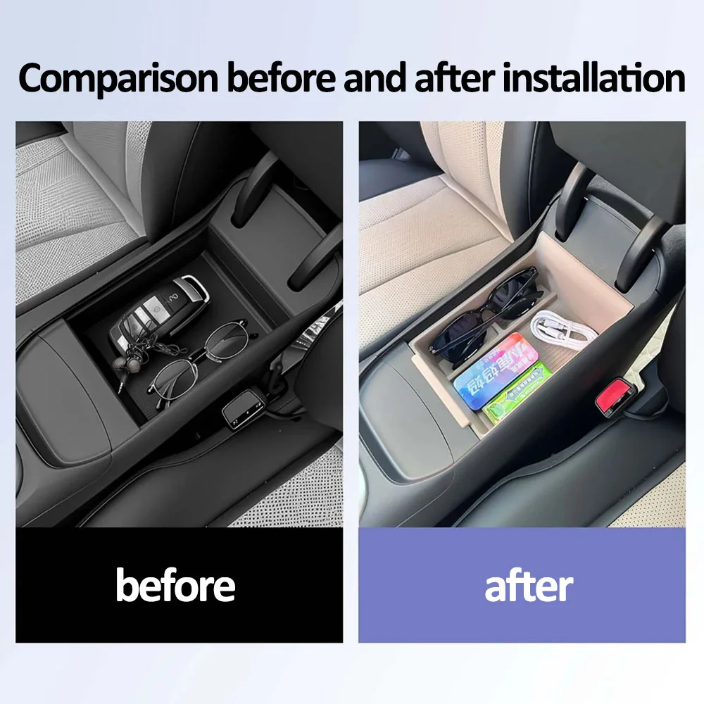 صندوق تخزين مسند الذراع للتحكم المركزي لـ BYD Dolphin Smart Driving Edition 2025 لوازم السيارات تخزين ملون السيارة الأصلي TPE