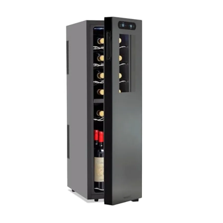 

Винный холодильник Slimline на 18 бутылок с двумя зонами охлаждения - Энергоэффективный отдельностоящий винный шкаф - Вертикальное хранение бутылок, регулируемое