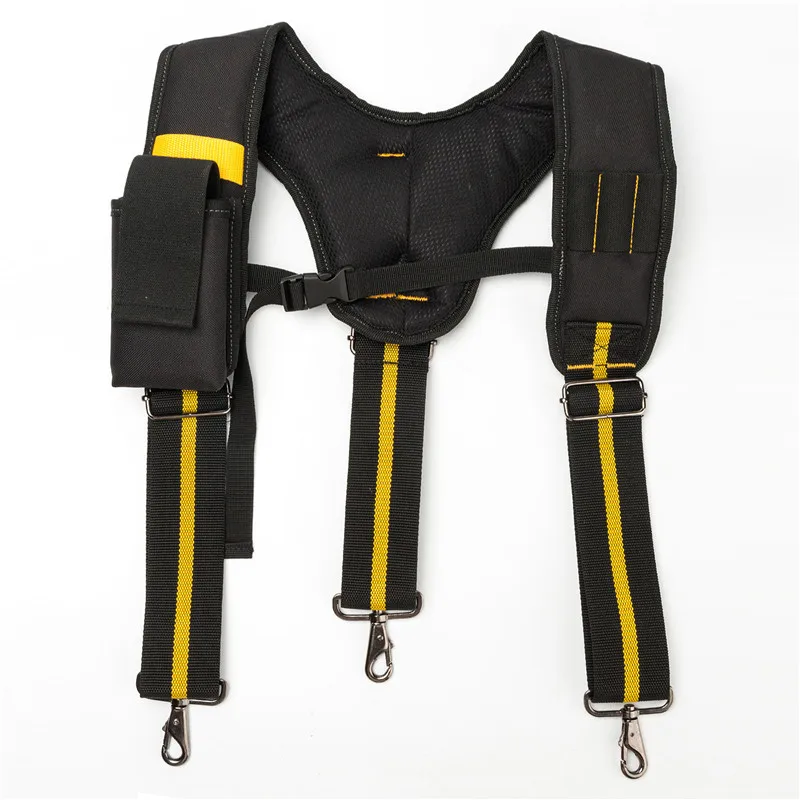 Suspender hitam untuk pria, alat Suspender hitam tipe Y /H, tas alat gantung mengurangi tali berat, alat kerja berat, sabuk Suspender