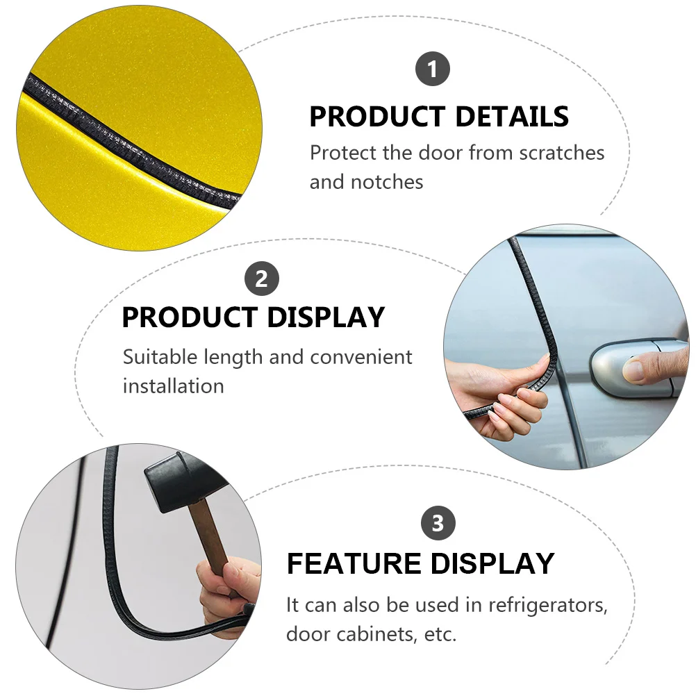 Car Protector Strip Pvc U Shape Auto Seal For Car Door Protector Vehicle Edges Guard Bumper Trim Door Protective Strip