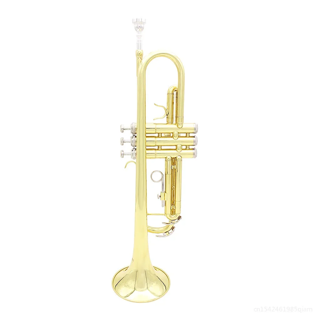 2 Color Professional Trumpet Bb B Flat Brass Instrument Trumpet With Case Strap Mouthpiece Musical Instrument