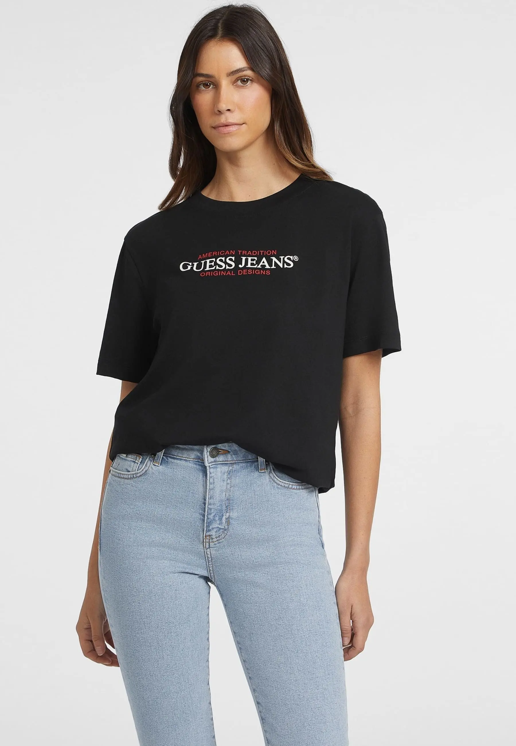 

Guess JeANS Graphic Cotton T-shirt Unisex Men Women Summer Short Sleeve Fashion Brand Tee Luxury Casual Vintage Retro Tops