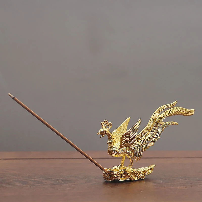 Lucky Spread Wings And Step On The Clouds Phoenix Incense Burner Figurine Ornament Home Decoration Good Luck Phoenix Nird Statue