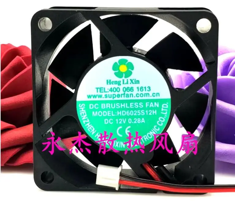 

HD6025S12H DC 12V 0.28A 60x60x25mm 2-Wire Server Cooling Fan