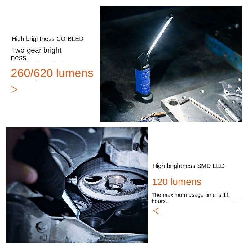 TAKENOW iron work lights Long led rechargeable handheld magnet car repair tool Light WL3001