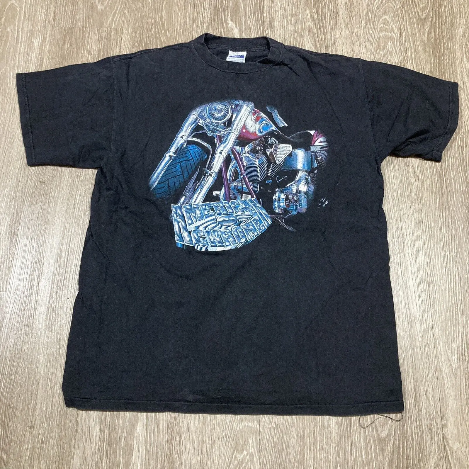 American Chrome Shirt XL Vintage 90s 00s Motorcycle Biker Chopper Y2K Tee