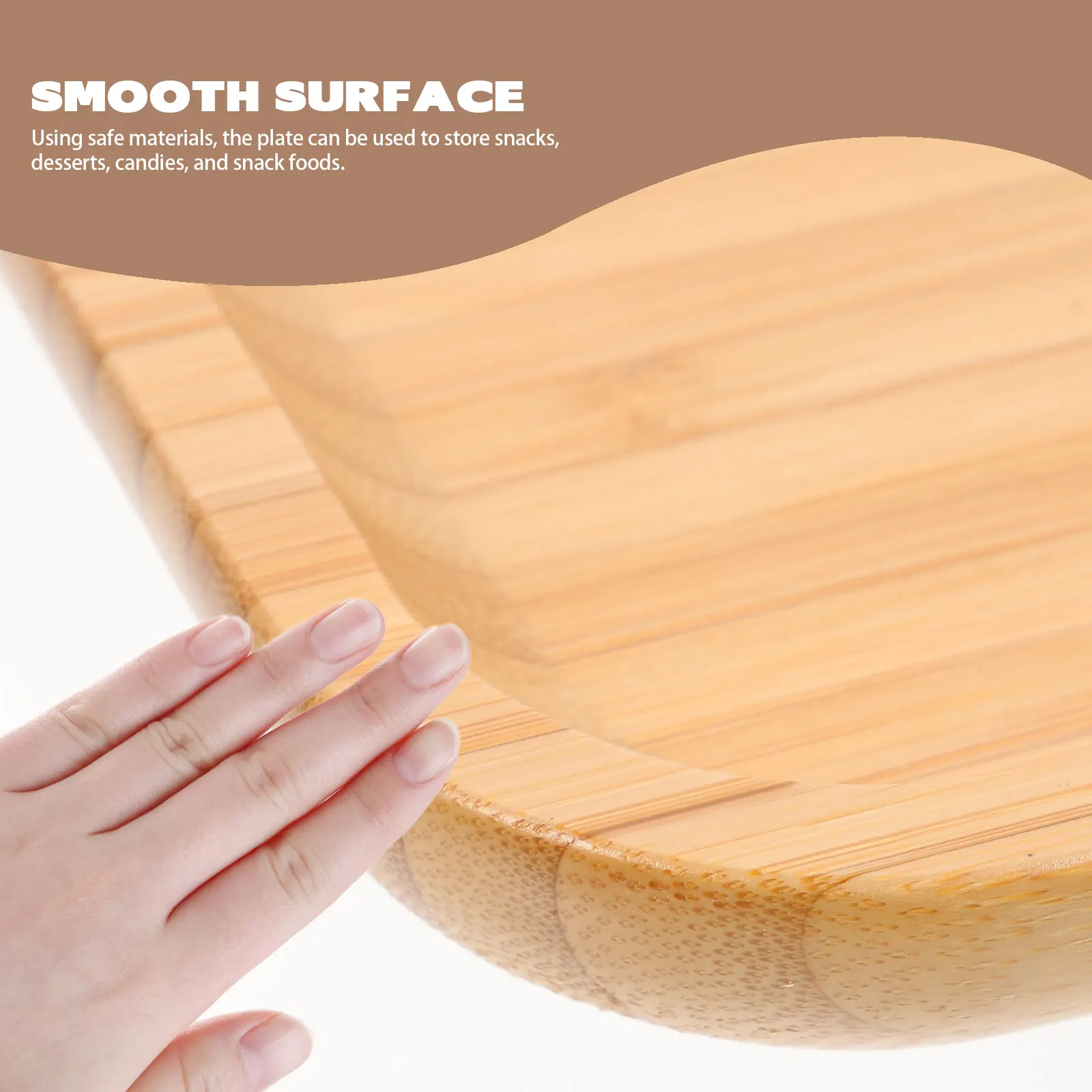 

Bamboo Serving Tray Bread Snack Plate Desktop Storage Dried Fruit Fruit Candy Dessert Plate Practical Home Tray
