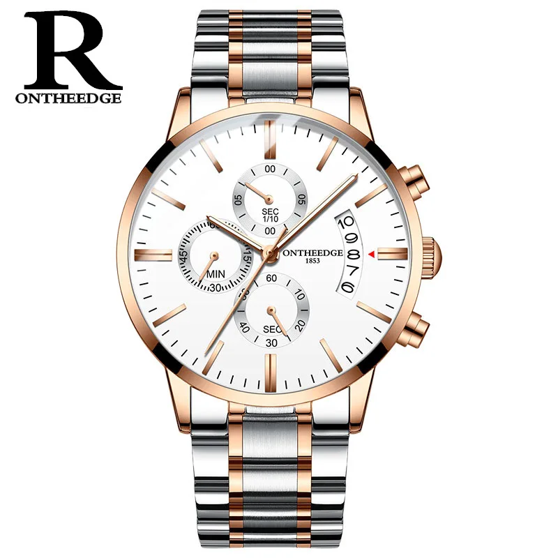 

Luxury Men’s Quartz Watch, 3-Subdial Chronograph with Luminous Display, Waterproof Mesh Strap Business Wristwatch