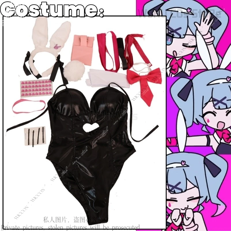 Costume Cosplay con foro di coniglio Bunny Girl Adult Women body tuta di coniglio Sexy Halloween Carnival Party Idol Vtuber gioco di ruolo