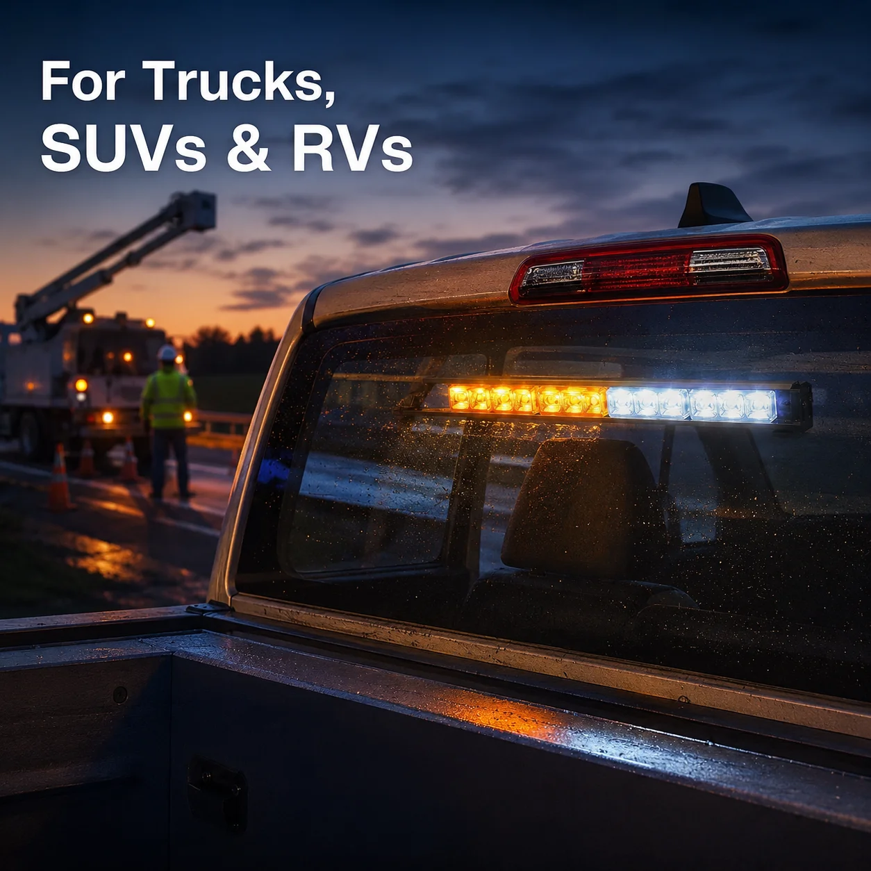 Nilight 35" LED Traffic Advisor Strobe Light Bag Lights on Trucks Police Cars 8
