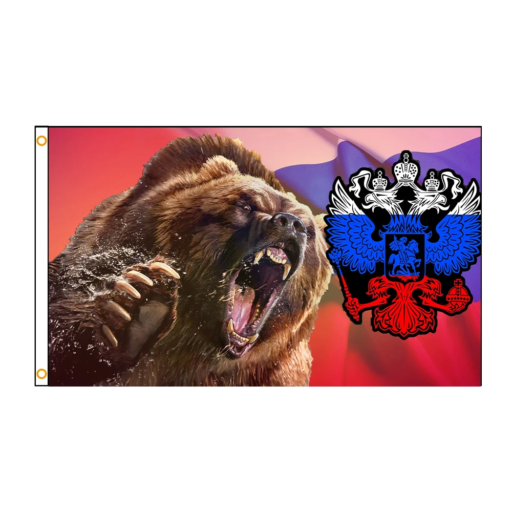 90*135cm Rising Forward Russian Bear flag