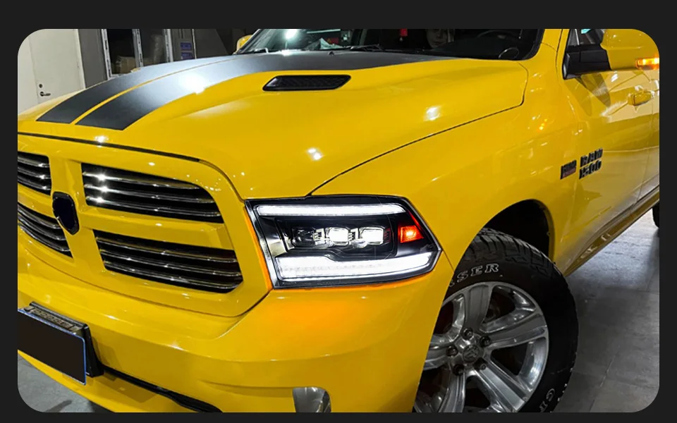 Auto Parts For Dodge RAM Headlights 2009-2018 1500 2500 3500 latest Styling LED DRL Three Projector Car Accesorios Modified