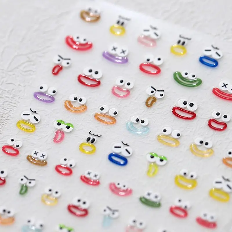 3D Relief Jelly Stickers Funny Ugly Cute Hollow Mouth Face Decals for Scrapbooking Journaling Camera Sticker