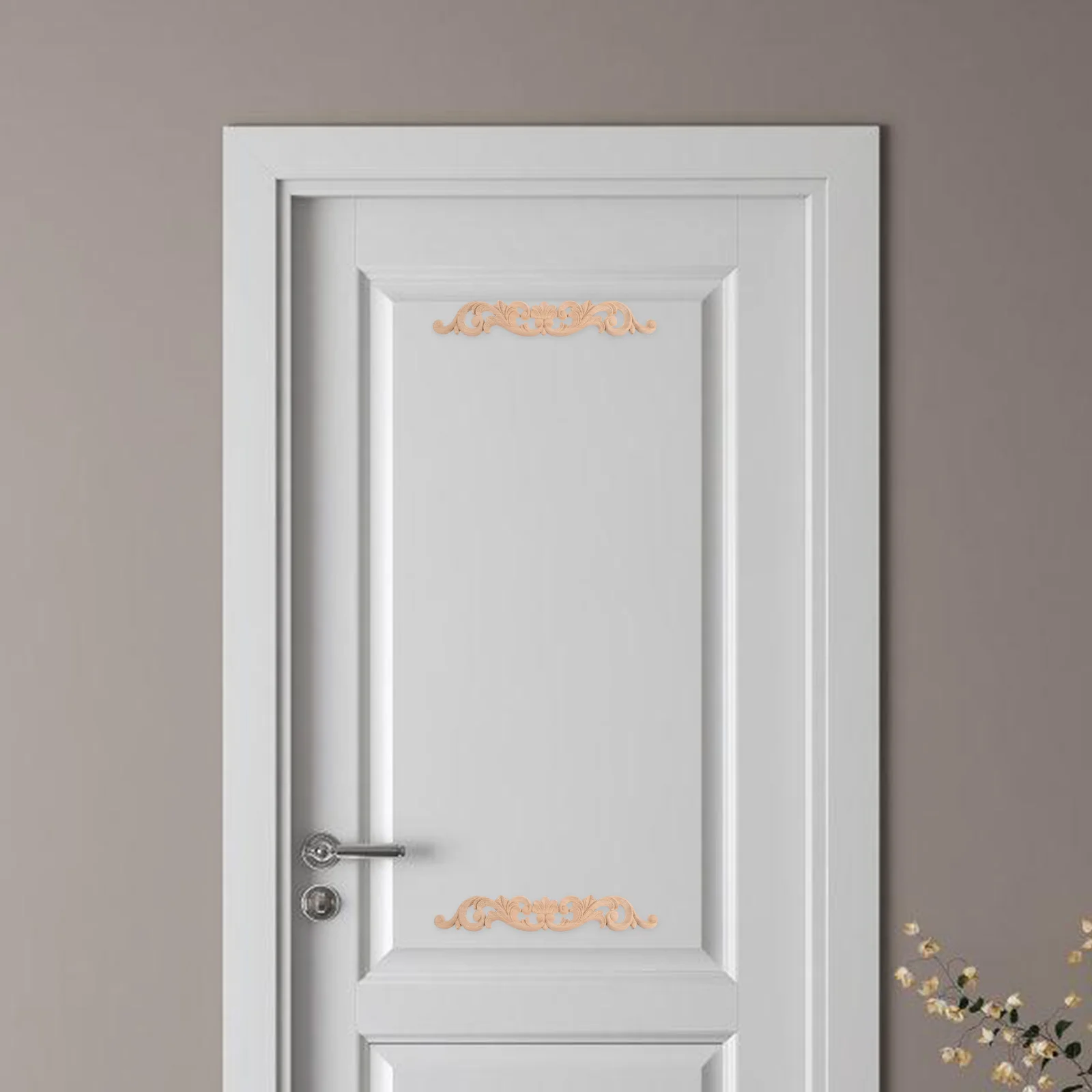 4 قطعة الخشب المنحوت راصعة زين أنيق الزخرفية الخشب الزينة ل خزانة أثاث المنزل زخرفة نحت ملصق مائي DIY بها بنفسك