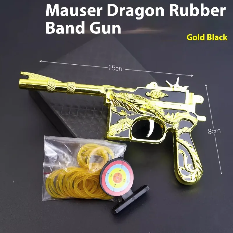 15CMのかわいい金龍合金吸盤マウザー銃のおもちゃ、子供向けアニメゲーム周辺機器、シューター機能付き誕生日プレゼント