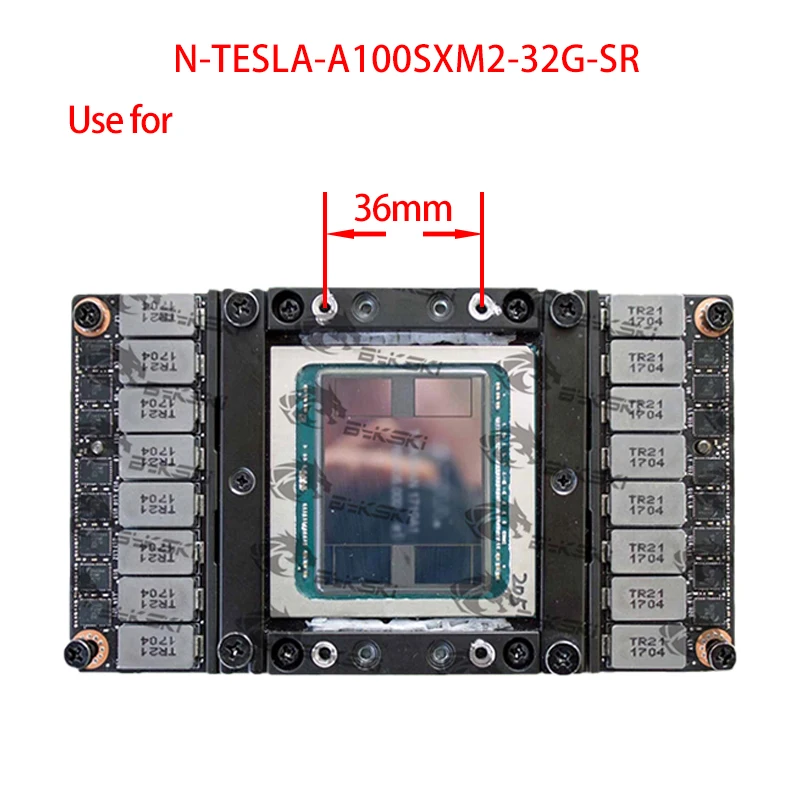 Bykski GPU Water Block for NVIDIA V100 NVLink Video Card Cooled Radiator / N-TESLA-A100SXM2-32G-SR
