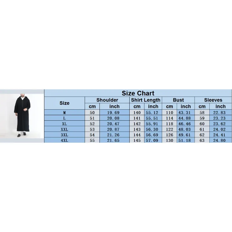 2026 New Arabic-style Long Hooded Shirt Men's Muslim Robe
