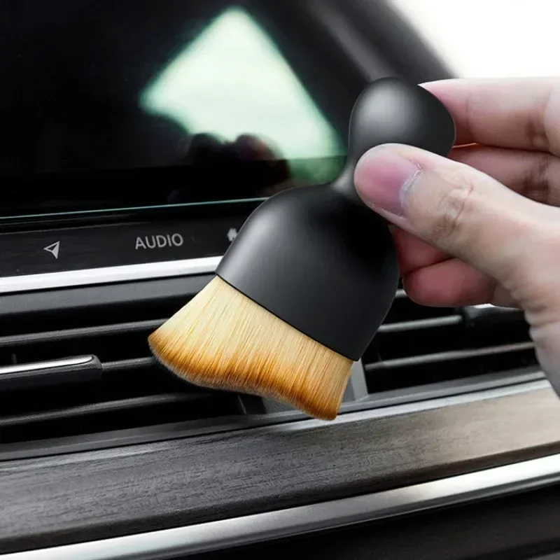 Herramienta de limpieza del Interior del coche, cepillo Artificial para hendiduras, limpieza del polvo, detalles de la ventilación del coche, cepillo suave con carcasa