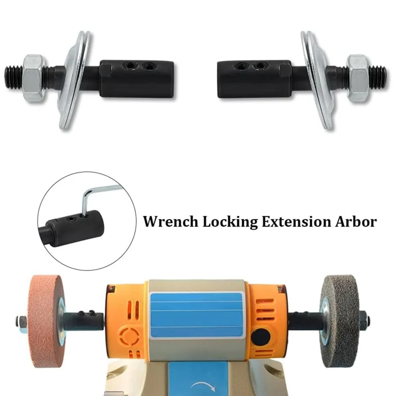 AS60-Polisher, Sander, For Bench Grinder Adapter Set- 2-Pack Steel Spindle Adapters, Motor Arbor Kit For Rotating Tools Rotary