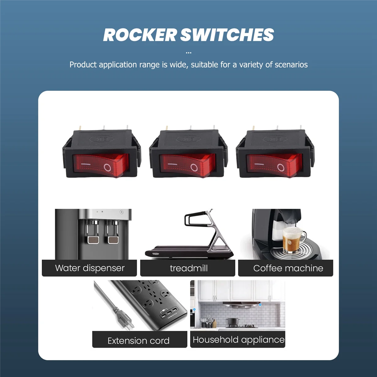 SSR AC 16A/250V 20A/125V الضوء الأحمر مضيئة على إيقاف SPST قارب الروك التبديل × 5 قطعة