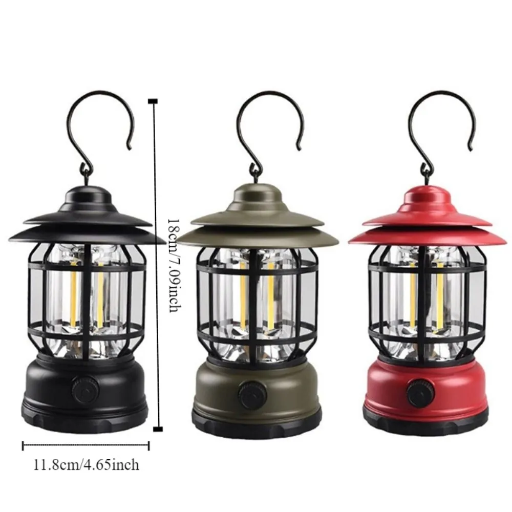 قابلة للشحن التخييم ضوء يده مقاومة للاهتراء الرجعية الحصان فانوس المحمولة في الهواء الطلق خيمة طوارئ ضوء مسار الشارع #6