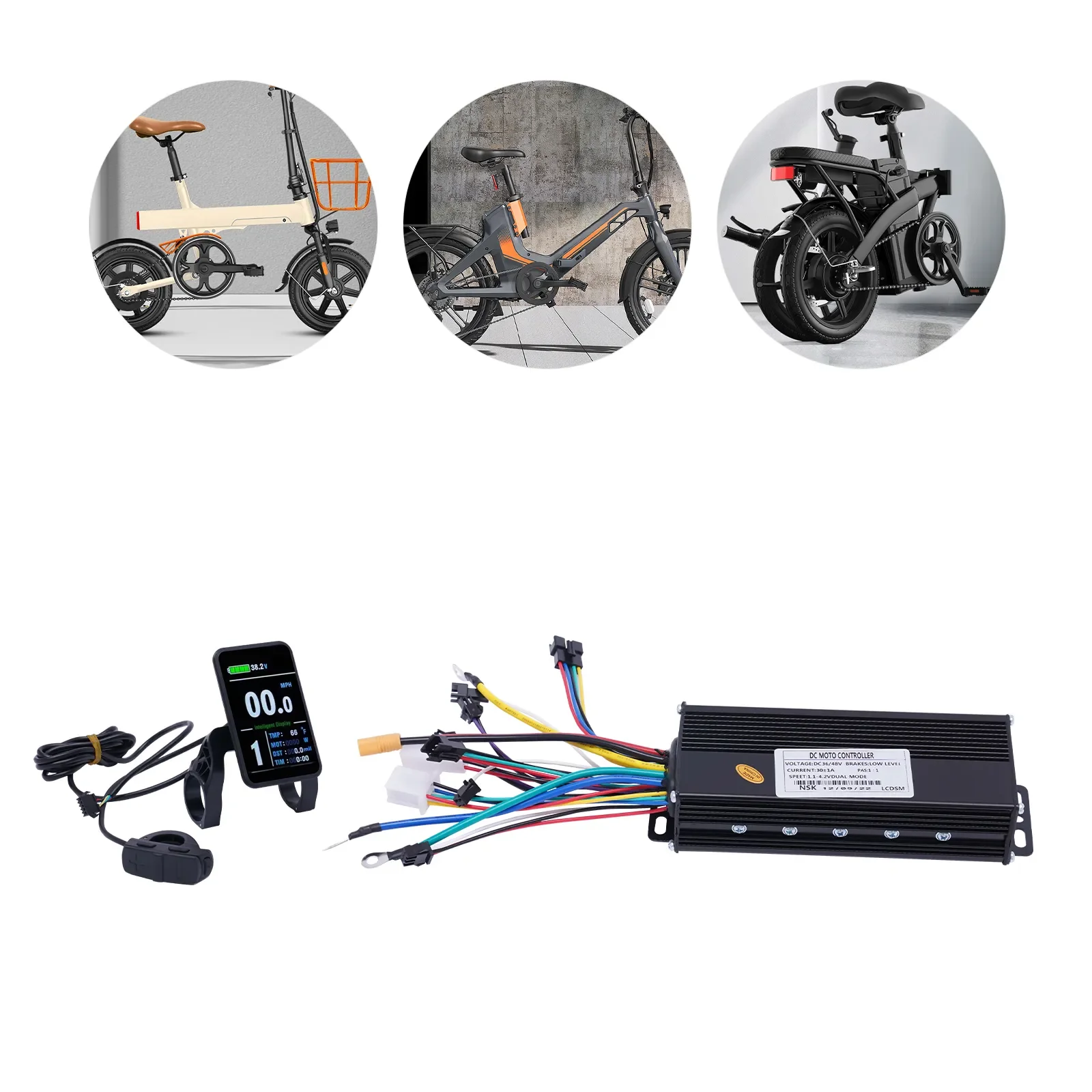 Electric Bike Brushless Motor Controller with LCD Display EBike Scooter Accessories Parts Universal 36V 750-1200W