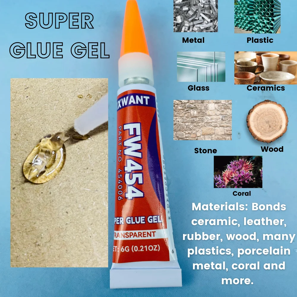 

Водостойкий суперклеевой гель - быстроотверждаемый клей для ремонта пластика, металла, дерева, керамики, резины, домашних проектов и поделок своими руками