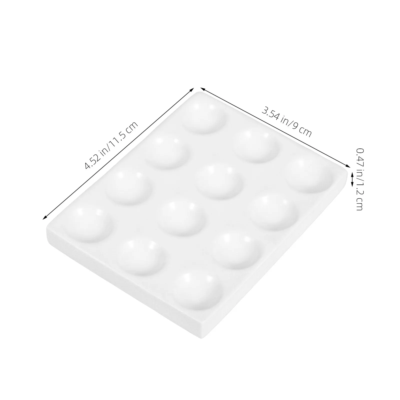 Porcelain Reaction Plate 12 Cavities Compact Ceramic Spot Plate for Chemistry Science Experiments and Research