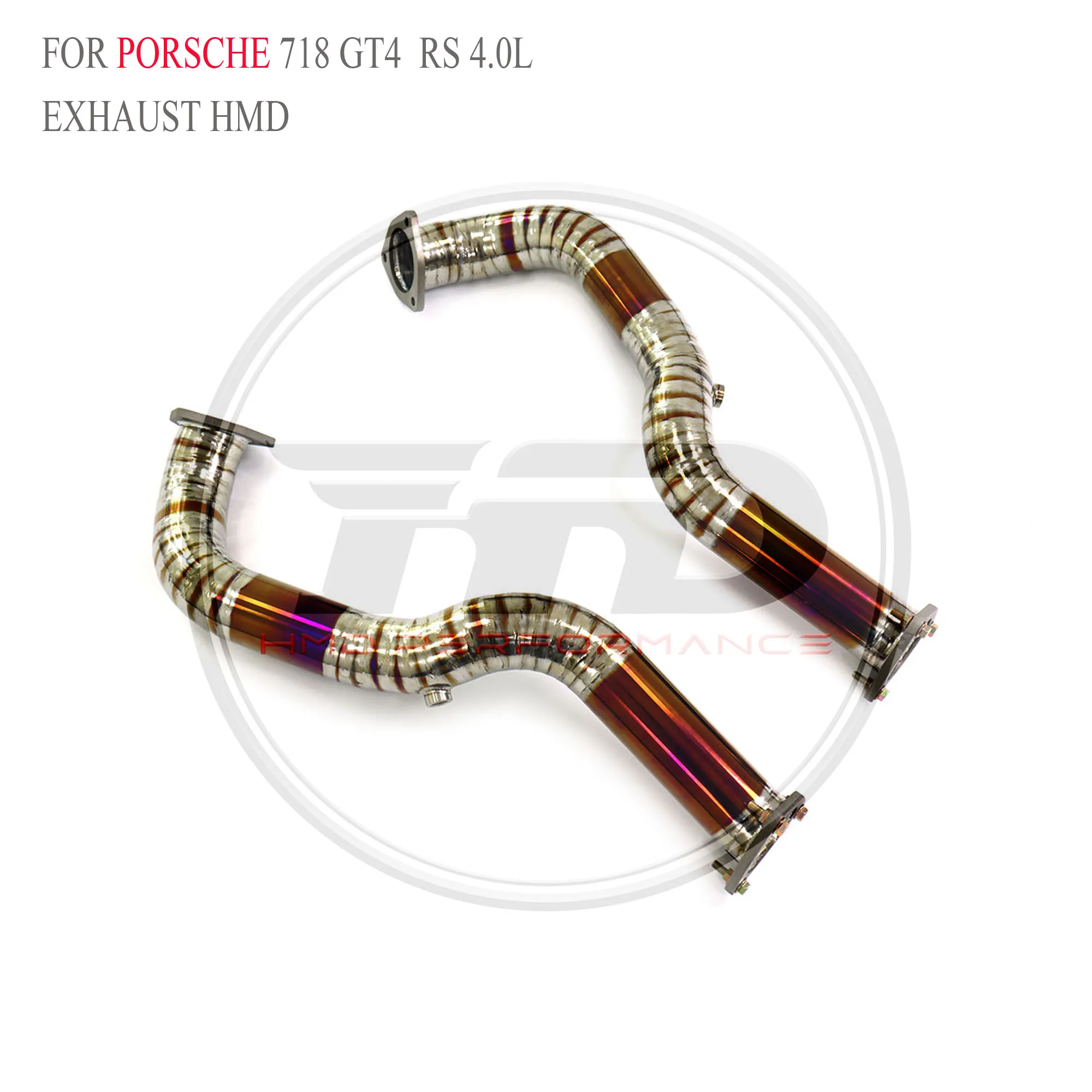 HMD Exclusive Customization Exhaust Pipe For Porsche 718 GT4 RS 4.0L Titanium Alloy Downpipe Easy Install Car Accessories