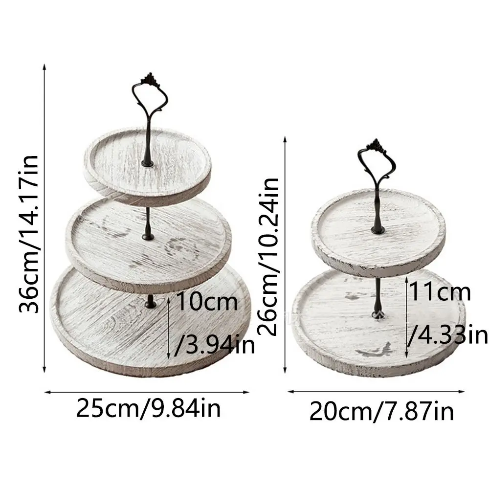 حامل كب كيك خشبي مكون من 3 طبقات قابل للفصل صينية تقديم الكيك المزخرفة قوية تستخدم على نطاق واسع أطباق فاكهه مستديرة متدرجة طاولة حلوى #6