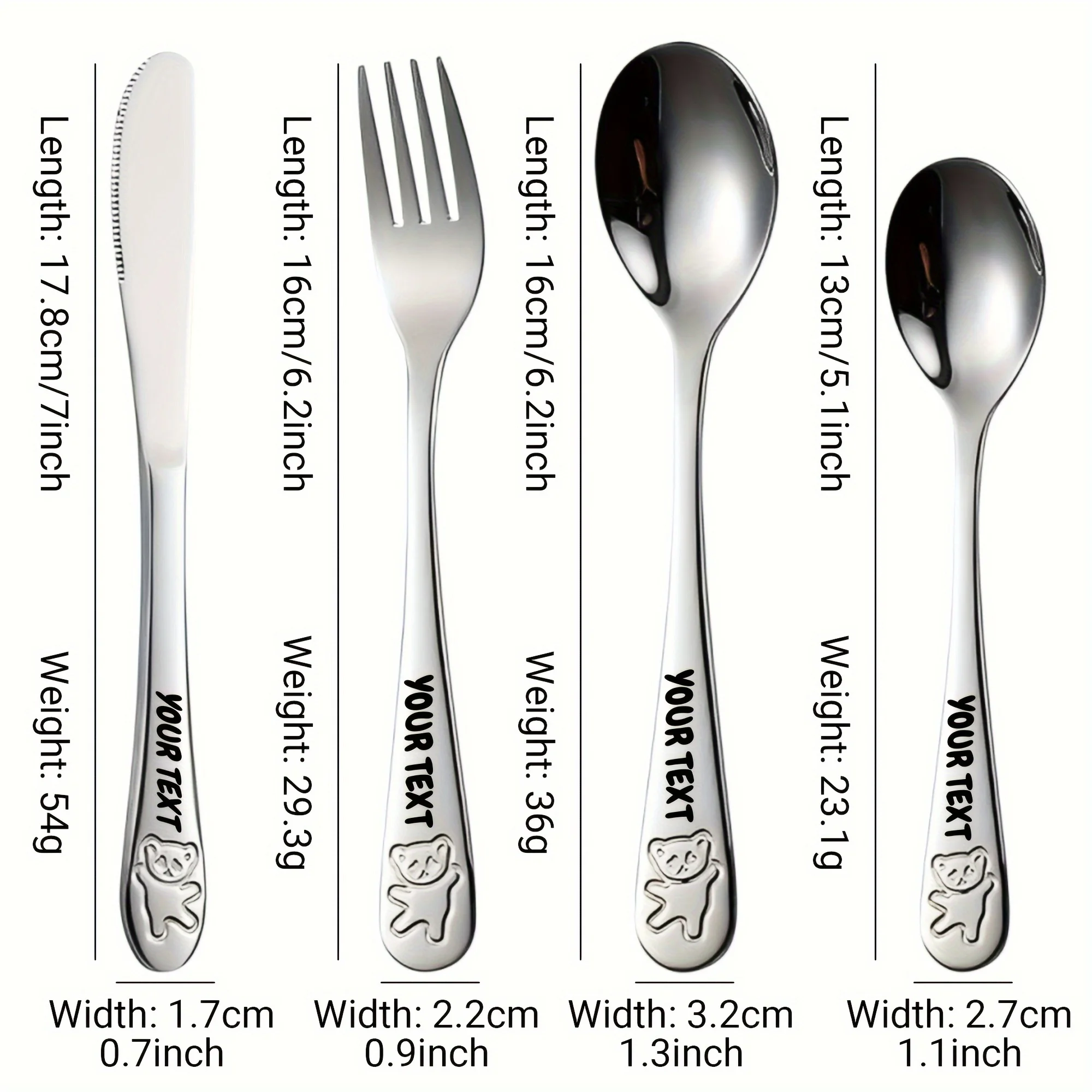 Custom Bear Flatware Set 4
