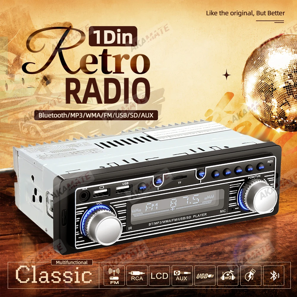 Autoradio für Mercedes Benz 1Din MP3 Multimedia Player Stereo Audio Unterstützung Telefon Aufladen Bluetooth EQ AUX USB FM Radio – Detail 19
