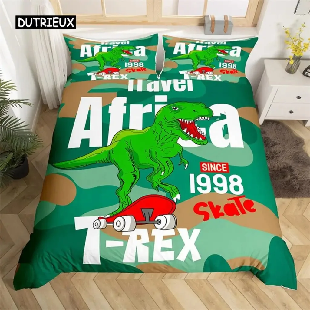 Dinosaur Duvet Cover Set King Size Jurassic World Battle 23 Piece Twin Bedding Set Unique Dinosaur Bedding for Kids and Adults